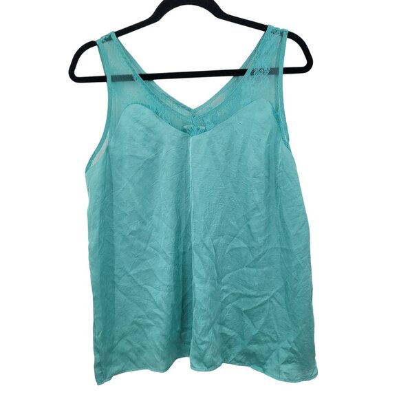 Robin Egg Blue Satin Lace Sleeveless Lingerie Slip Baby Doll Top Sz L Grunge Y2K - Picture 9 of 9